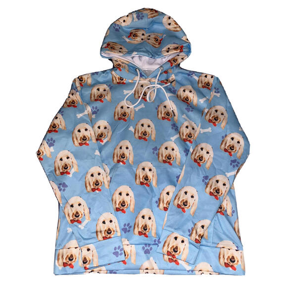 Womens Dog Lover Sweatshirt Size Medium Pullover Otterhound Dogs Blue NWOT Soft - Picture 1 of 5